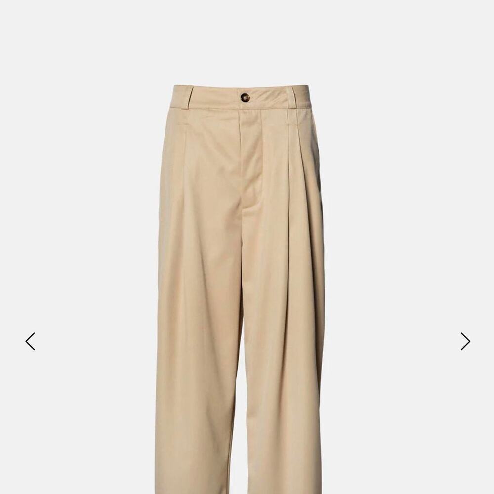 Tan elwood high waisted wide leg trousers